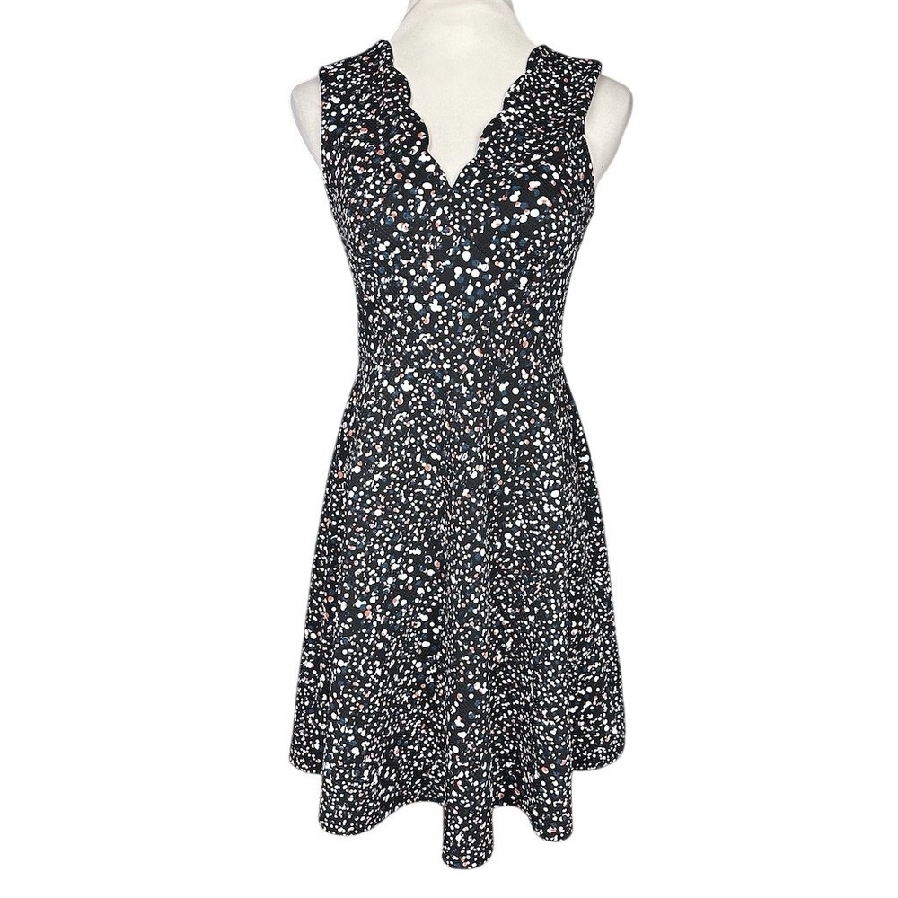 Wisp Dress Womens Size 6 Black Confetti Fit & Flare Skater Knee Length